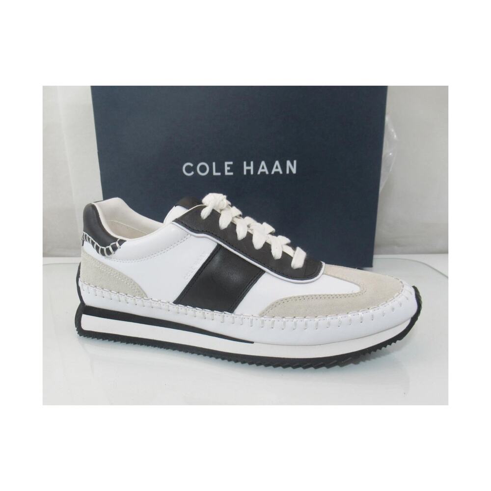 Cole Haan GrandPro Premier Runner Sneakers Lace Up White Black Size 9.5